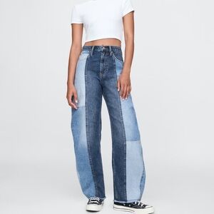 NWT Gap Barrel Jeans in Patchwork